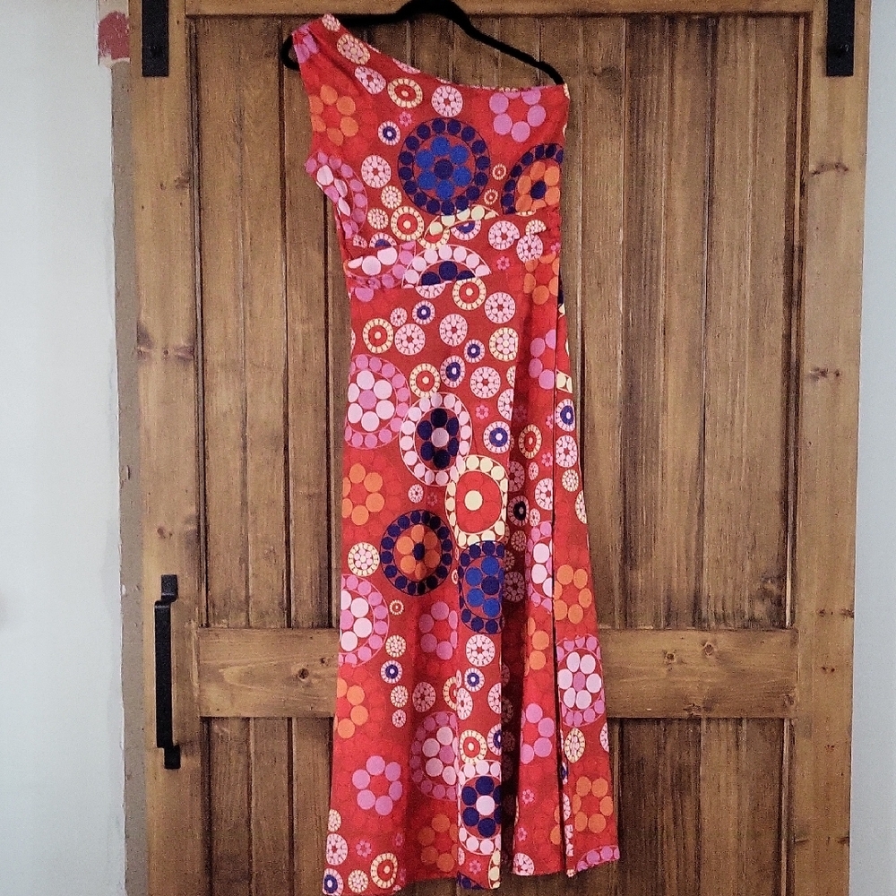 Purple and Blue Asymmetrical One Shoulder Cocktail Dress